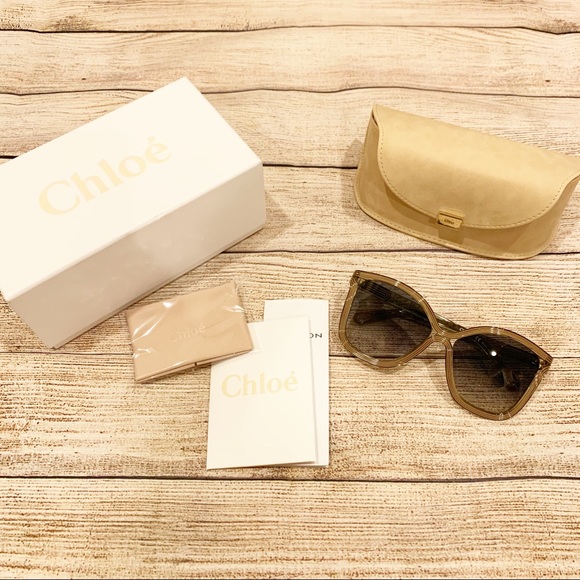 Chloe Accessories - NEW Chloe Greige 58mm Modified Square Sunglasses
